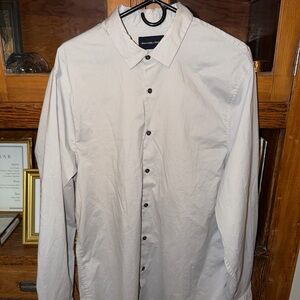 Abercrombie & Fitch Light Gray Casual Button Down Shirt XXL Tall